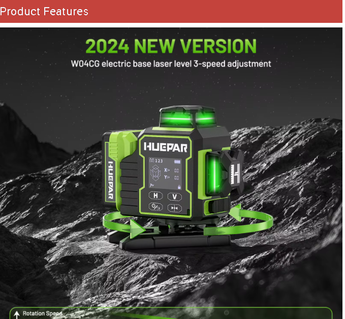 2026 Huepar W04CG Yeşil Lazerl - Laser Level 16 Lines 4D Green incelemesi ve fiyatı