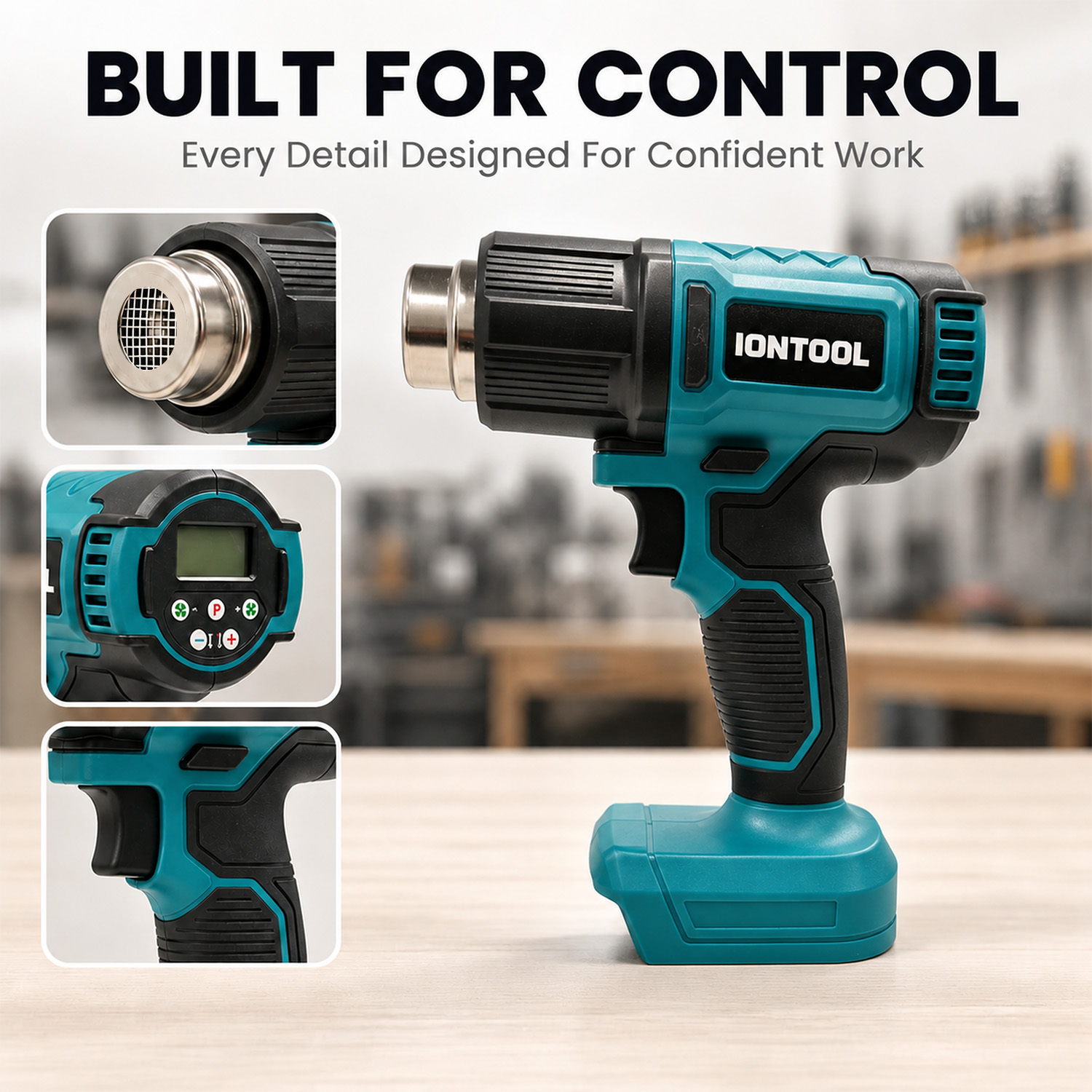 IONTOOL 250/500LPM 550 ℃   Kab - Cordless Heat Gun For Shrink Tubing incelemesi ve fiyatı