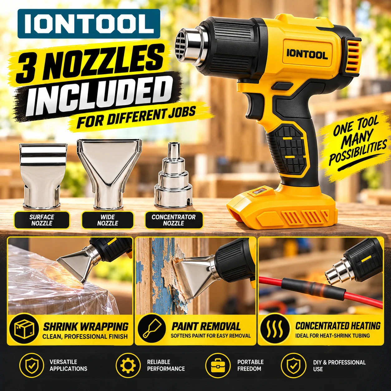 IONTOOL Kablosuz Isı Tabancası - Cordless Heat Gun For Shrink Tubing incelemesi ve fiyatı