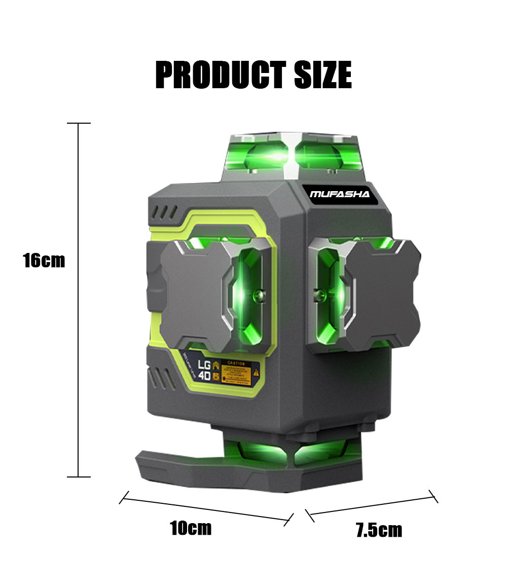 16 Çizgili Lazer Seviyesi 360  - Laser Level 16 Lines 4D Green incelemesi ve fiyatı