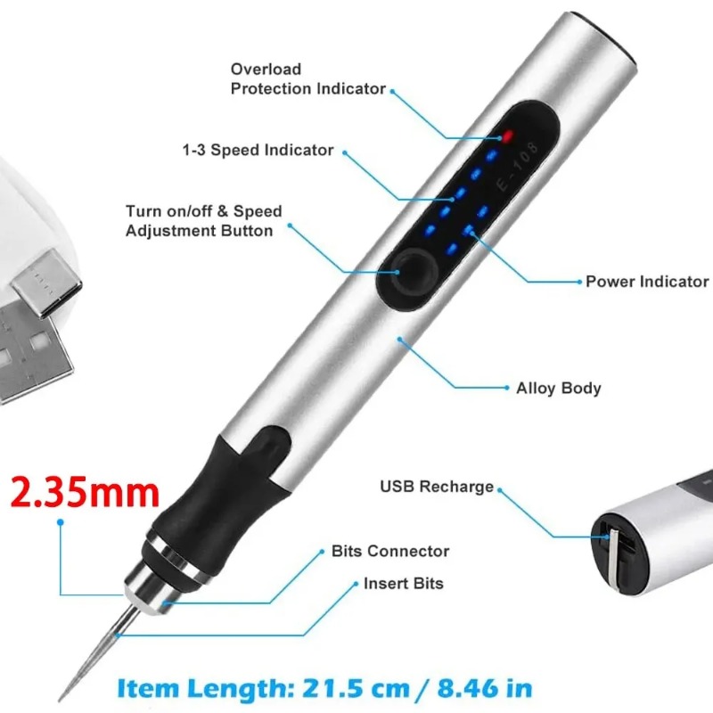 Elektrikli Gravür Kalem USB Ak - Cordless Rotary Tool Kit Accessories incelemesi ve fiyatı
