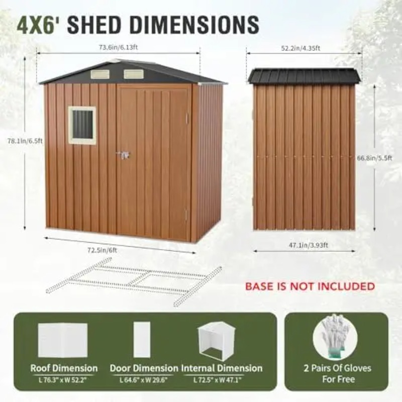 6x4 Ft Açık Hava Depolama Kulü - Garden Tools incelemesi ve fiyatı